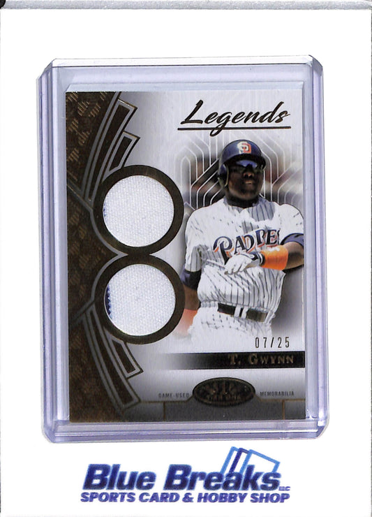 2023 Topps - Tier One - Legends - Dual Relic - Tony Gwynn - 07/25 - #T1LR-TG - Baseball - Padres - drop