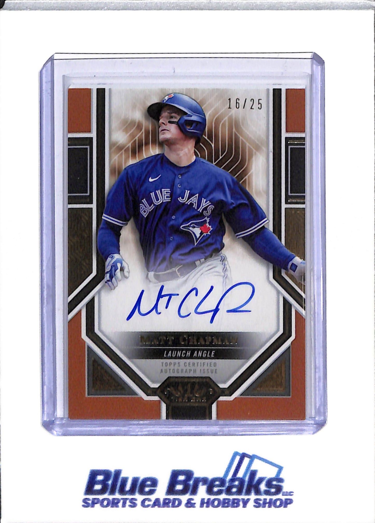 2023 Topps - Tier One - Advanced Stat Stars - Auto - Matt Chapman - 16/25 - #AS-MC - Baseball - Blue Jays - drop