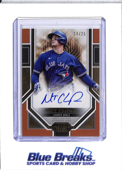 2023 Topps - Tier One - Advanced Stat Stars - Auto - Matt Chapman - 16/25 - #AS-MC - Baseball - Blue Jays - drop