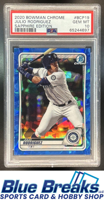 2020 Bowman Sapphire Chrome Julio Rodriguez [RC] #BCP-19 PSA 10 Mariners