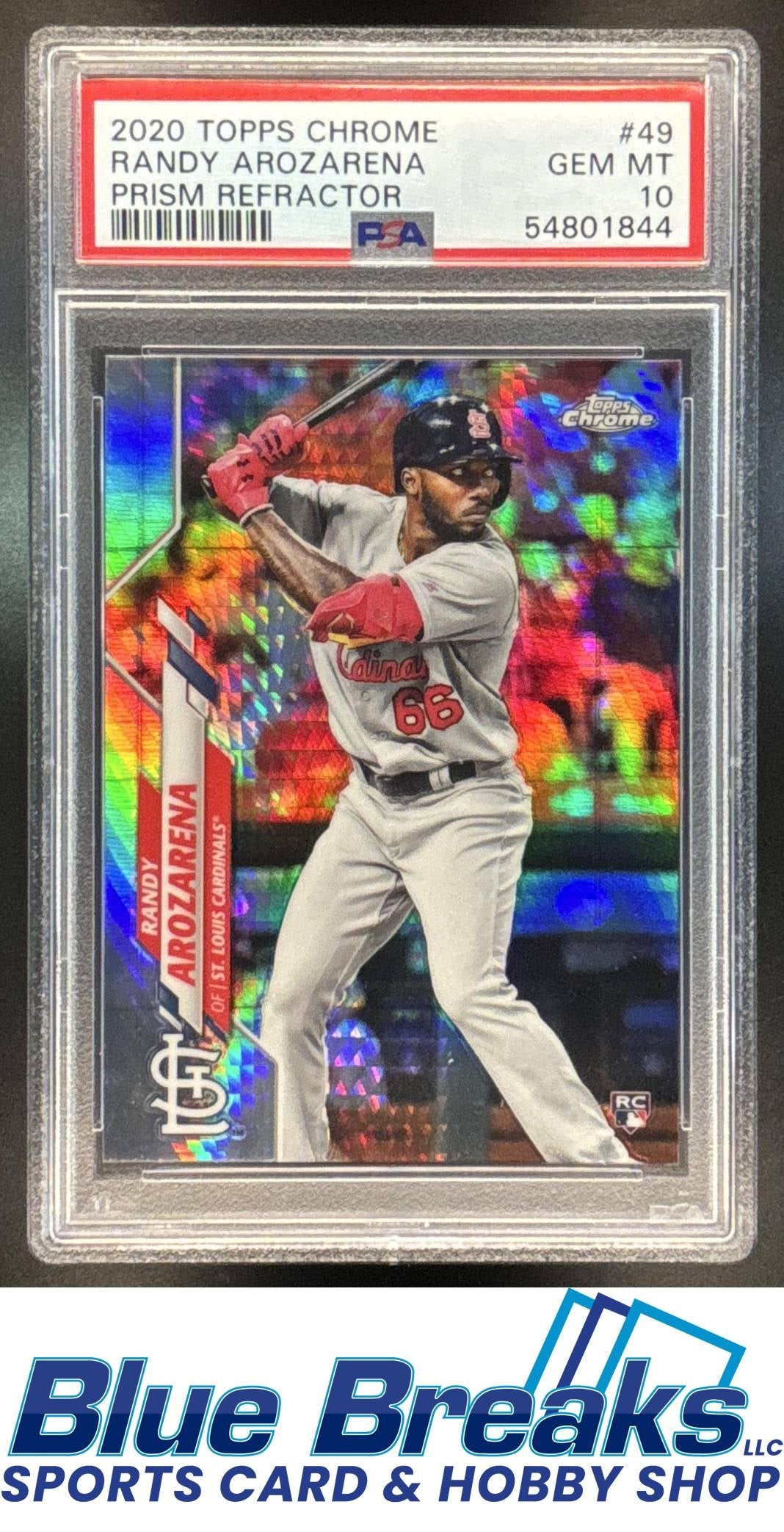 2020 Topps Chrome Prism Refractor Randy Arozarena RC #49 PSA 10 Cardinals