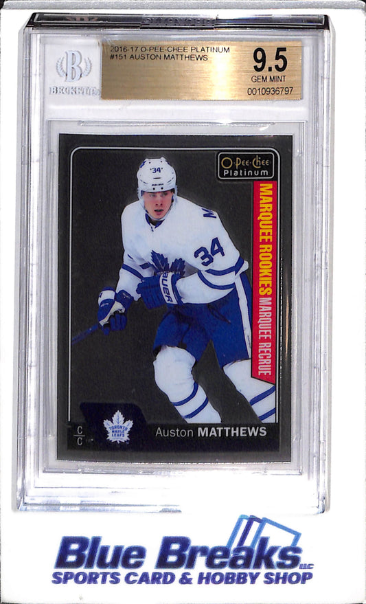 2016-17 O-Pee-Chee - Platinum - Marquee Rookie - Auston Matthews - BGS9.5 - #151 - Ice Hockey - Maple Leafs