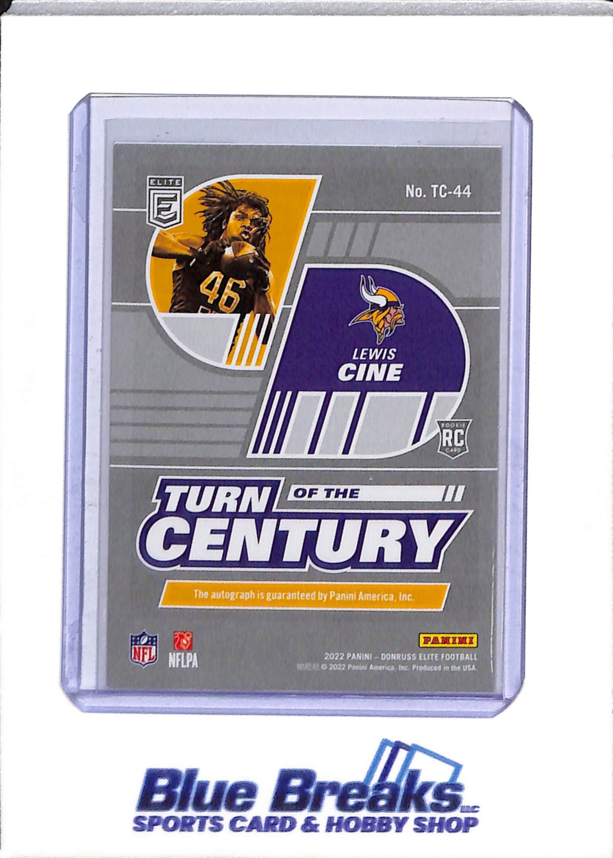 2022 Donruss - Elite - Auto - Rookie Card - Purple - Lewis Cine - 48/49 - #TC-44 - Football - Vikings