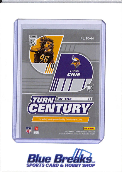 2022 Donruss - Elite - Auto - Rookie Card - Purple - Lewis Cine - 48/49 - #TC-44 - Football - Vikings
