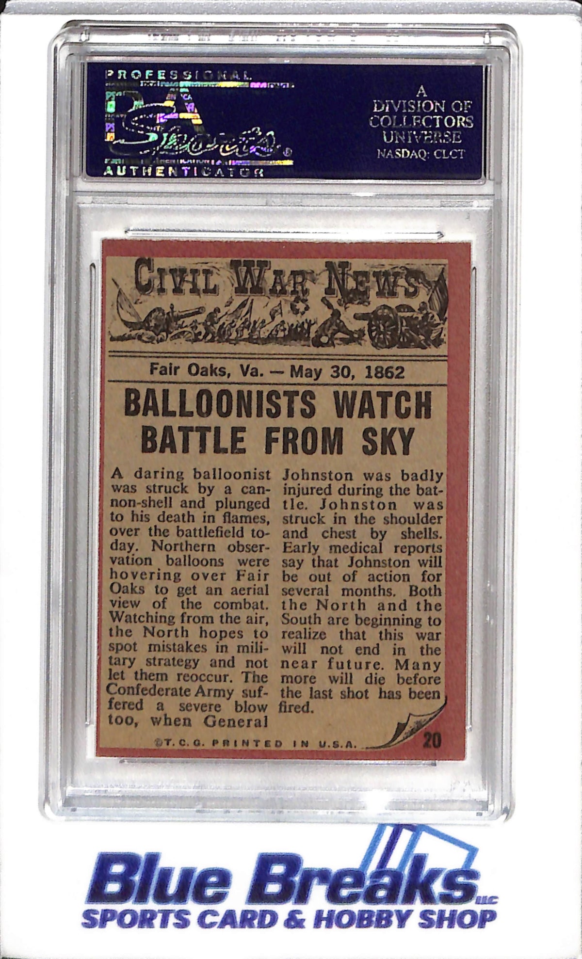 1962 Civil War News - Death Fall - PSA6 - #20