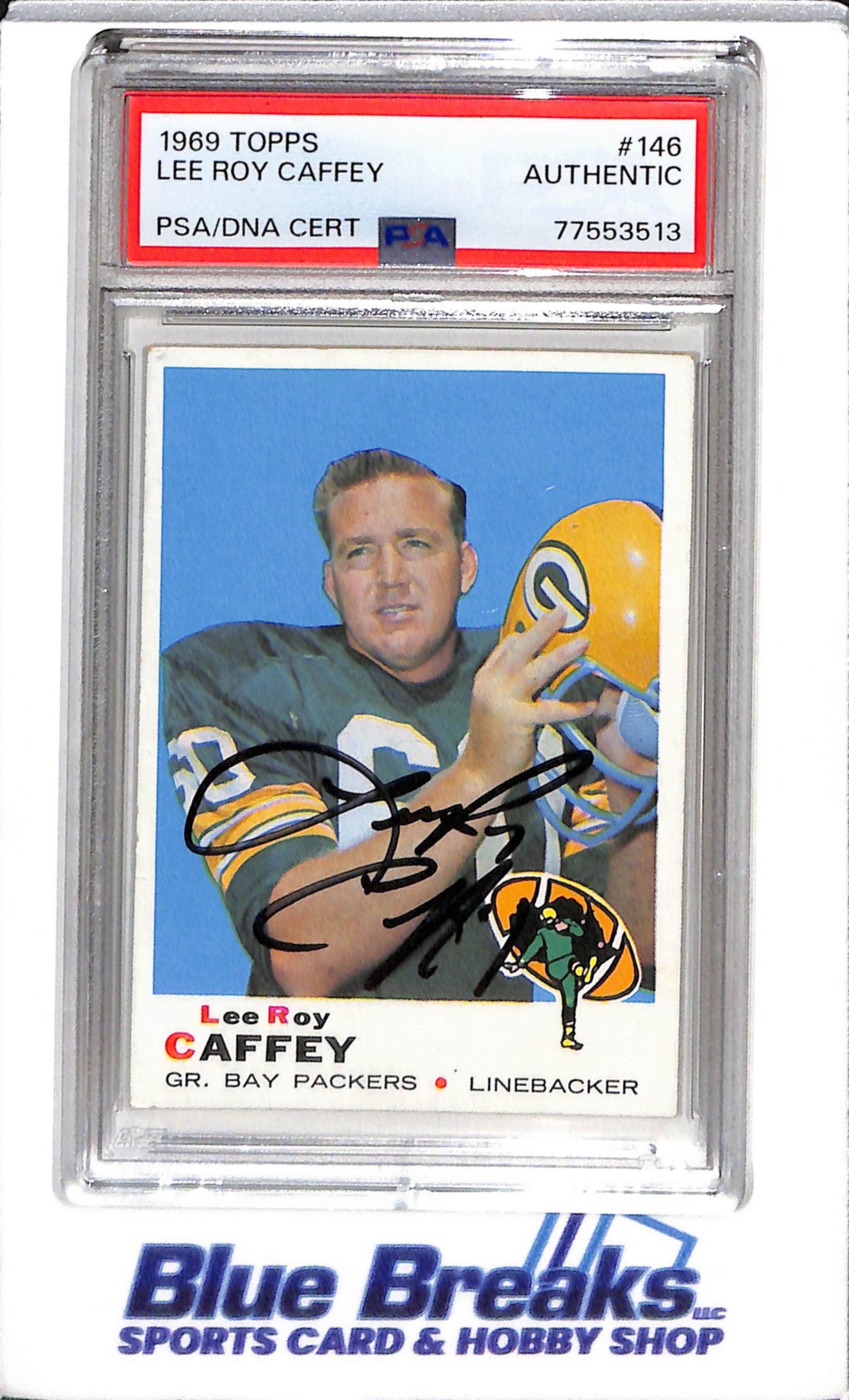 1969 Topps - Auto - Lee Roy Caffey - PSA Authentic - #146 - Football - Packers