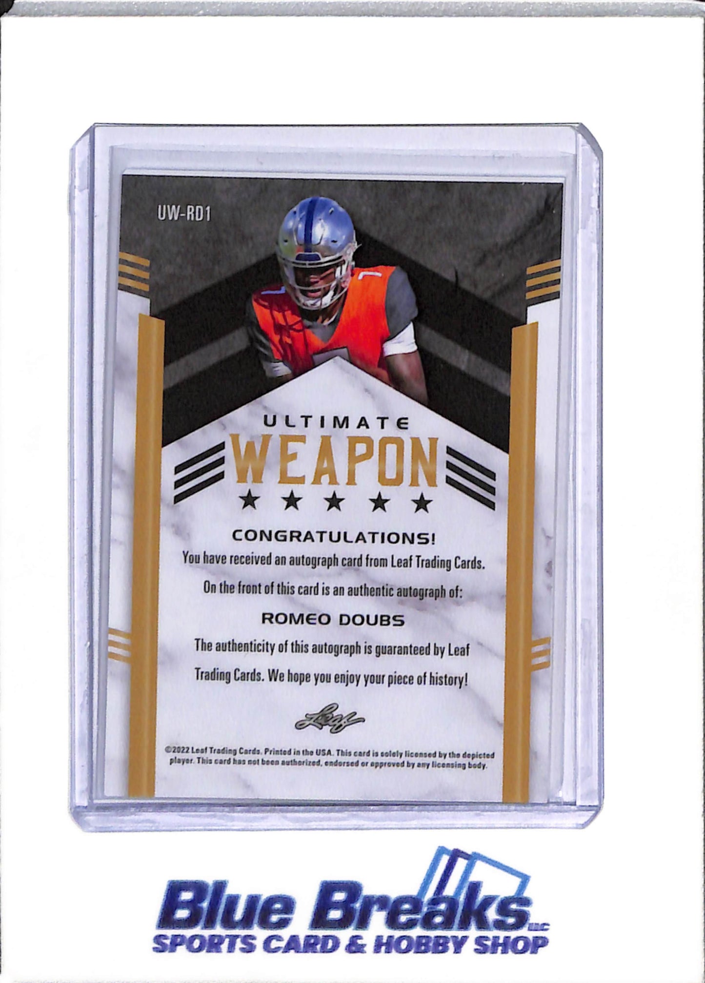 2022 Leaf - Draft - Ultimate Weapon - Auto - Romeo Doubs - #UW-RD1 - Football - Packers