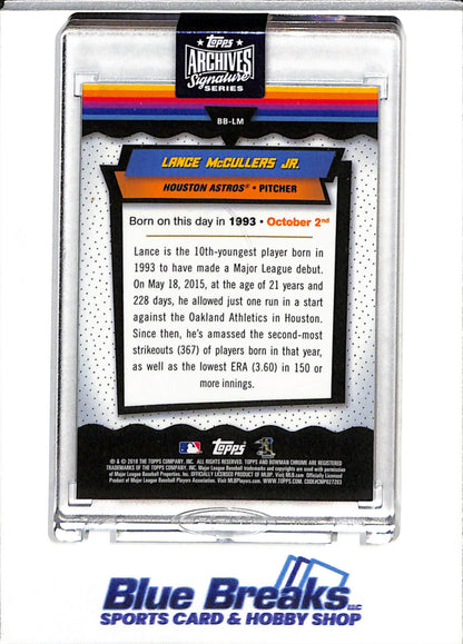 2020 Topps - Bowman Chrome - Archives Signature Series - Auto - Lance McCullers Jr - 11/44 - #BB-LM - Baseball - Astros