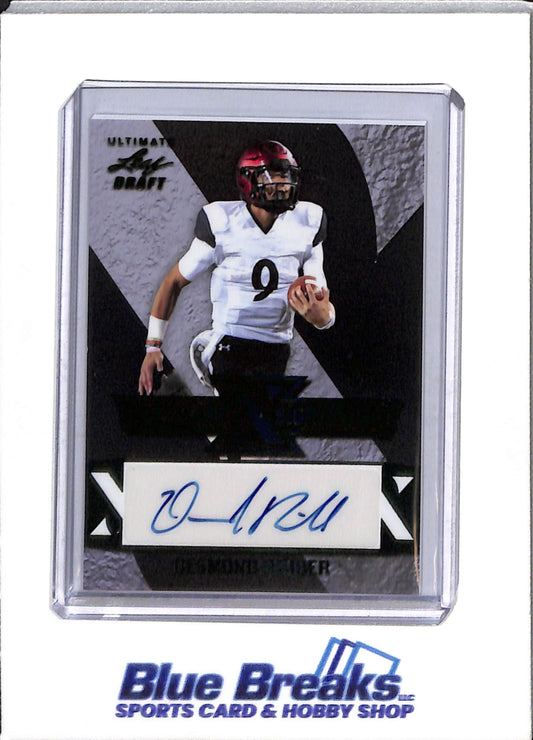 2022 Ultimate Leaf Draft - Ultimate Signature - Auto - Desmond Ridder - 8/35 - #UXS-DR1 - Football - Falcons - drop