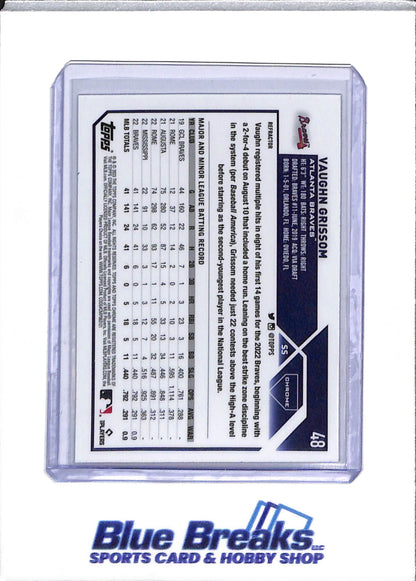 2023 Topps - Chrome - 3 Cards - Negative Refractor - Silver Refractor - Prism Refractor - Vaughn Grissom - #48 - Baseball - Braves