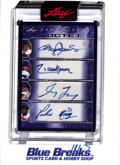 2022 Leaf - Decadence - Octet - Autos - Blue - Clemens - Johnson - Maddux - Martinez - Morris - Gooden - Smoltz - Blyleven - 4/5 - #O-06 - Baseball