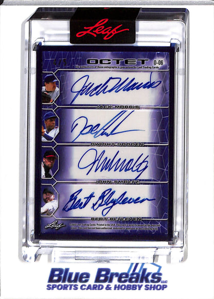 2022 Leaf - Decadence - Octet - Autos - Blue - Clemens - Johnson - Maddux - Martinez - Morris - Gooden - Smoltz - Blyleven - 4/5 - #O-06 - Baseball