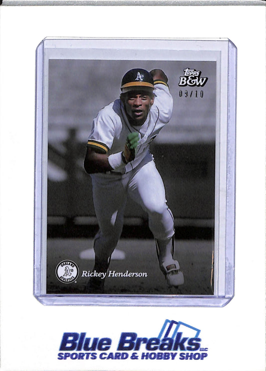 2023 Topps - Black & White - Rickey Henderson - 09/10 - #64 - Baseball - Athletics