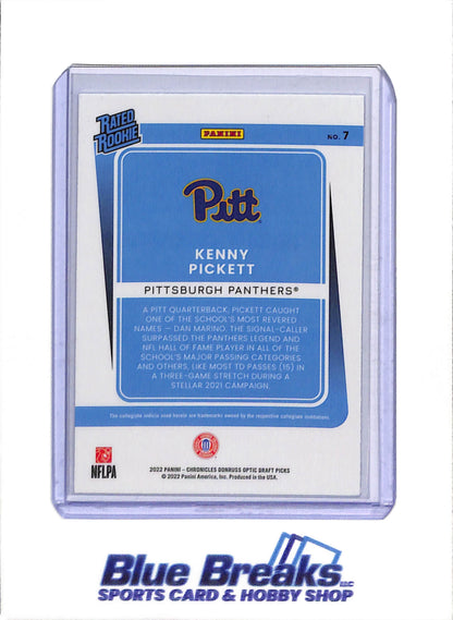 2022 Panini - Chronicles - Donruss Optic - Draft Picks - Kenny Pickett - #7 - Football - Steelers
