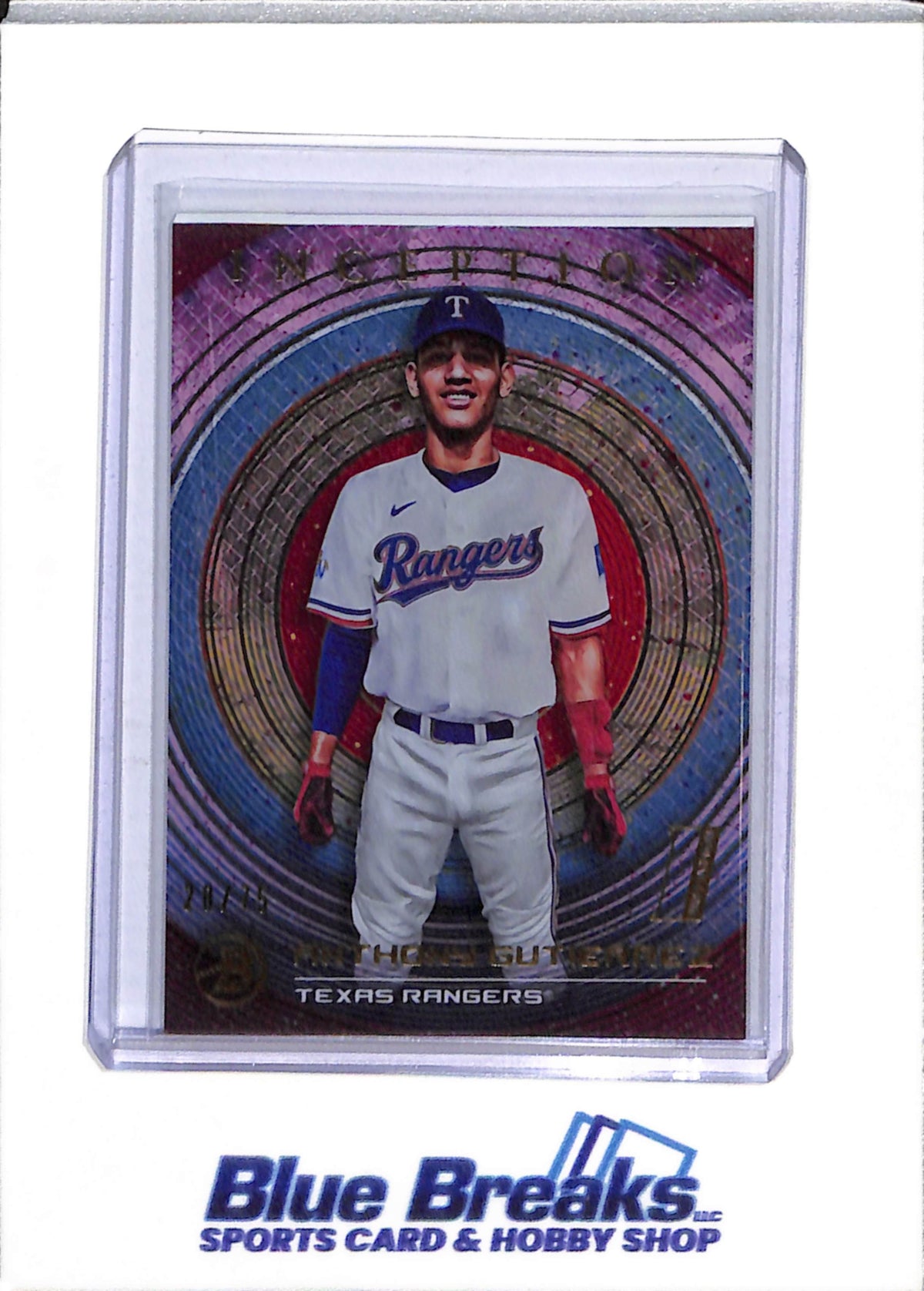 2022 Topps - Bowman - Inception - Danyer Cueva - 15/25 - #82 - Yeison Morrobel - 20/50 - #78 - Anthony Gutierrez - 28/75 - #87 - Baseball - Rangers