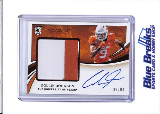 2020 Panini - Immaculate Collection - Auto - Relic - Collin Johnson - 03/99 - #125 - Football - Jaguars