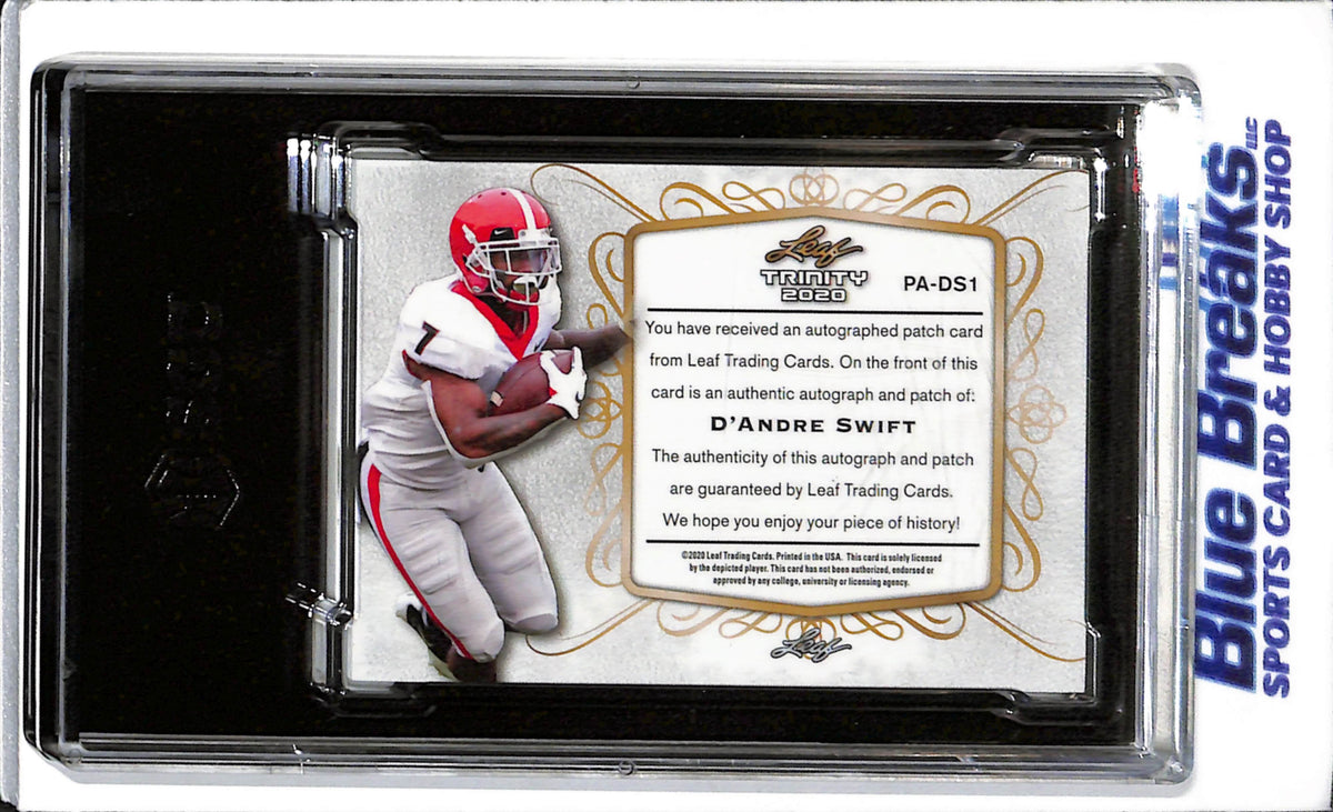 2020 Leaf Trinity - Green Spectrum - Relic - Auto - D'Andre Swift - SGC10/9.5 - 14/25 - #PA-DS1 - Football - Lions