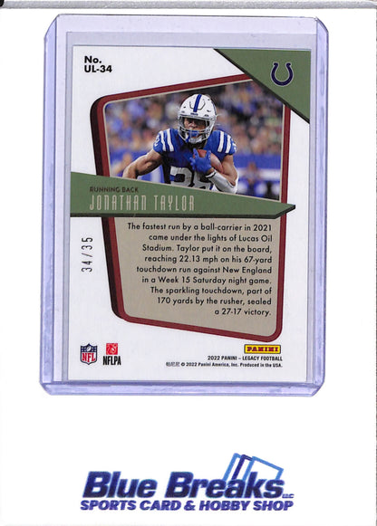2022 Panini - Legacy - Under the Lights - Jonathan Taylor - 34/35 - #UL-34 - Football - Colts