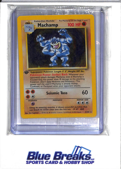 1999 Pokemon - 1st Edition - Sealed Package - Machamp - #8/102 - drop