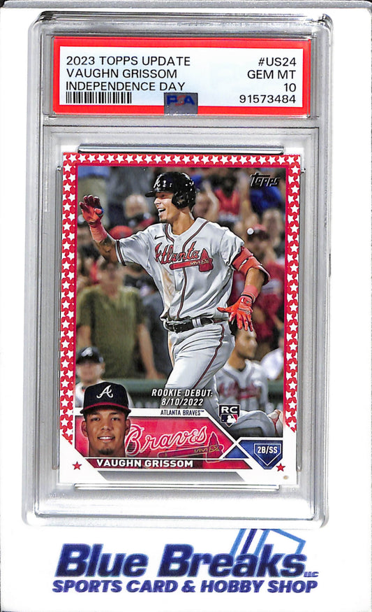 2023 Topps - Update - Independence Day - Rookie Card - Vaughn Grissom - PSA10 - 31/76 - #US24 - Baseball - Braves - drop