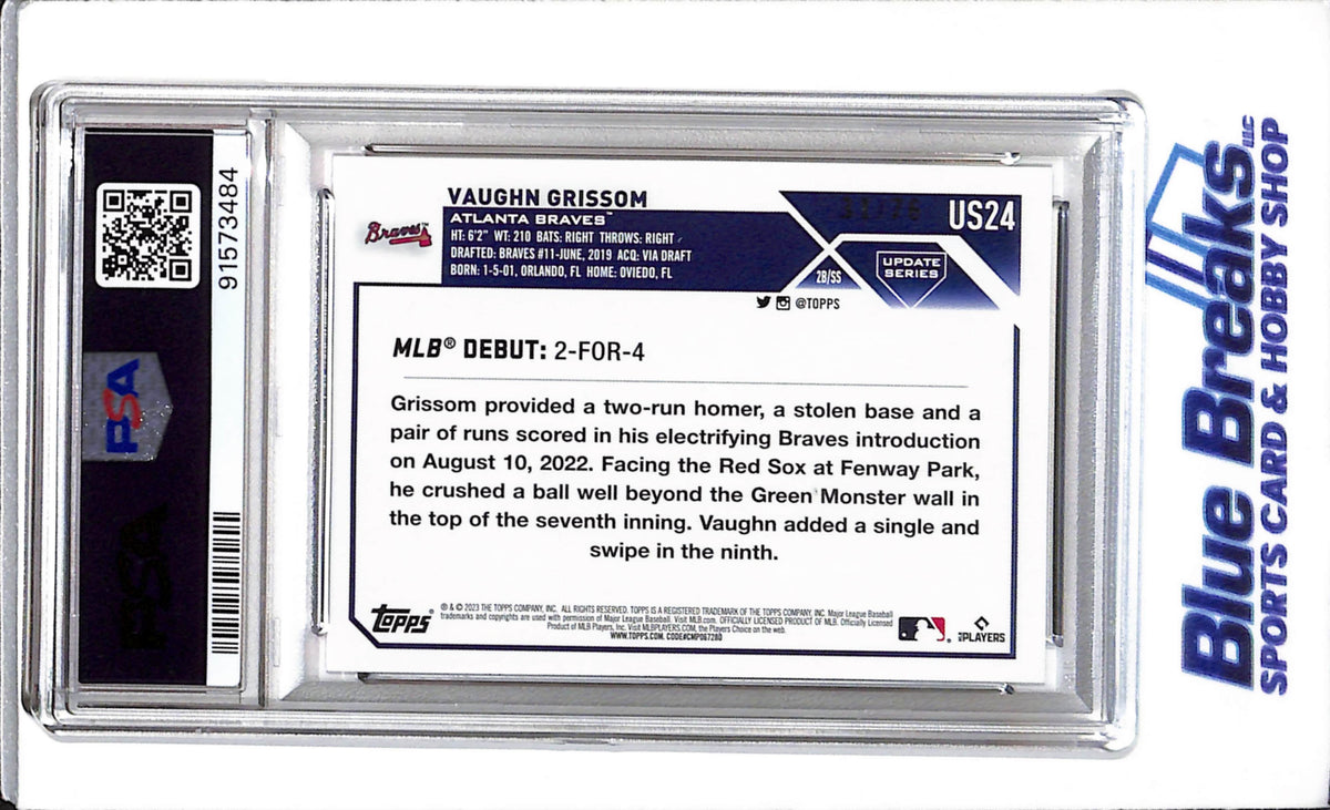 2023 Topps - Update - Independence Day - Rookie Card - Vaughn Grissom - PSA 10 - 31/76 - #US24 - Baseball - Braves