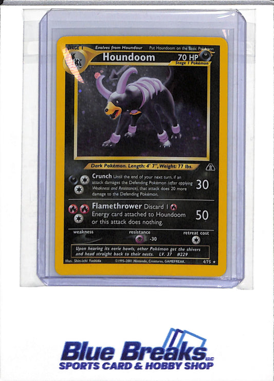 2001 Pokemon - Neo Discovery - Illustration Holo - Houndoom - #4/75 - drop