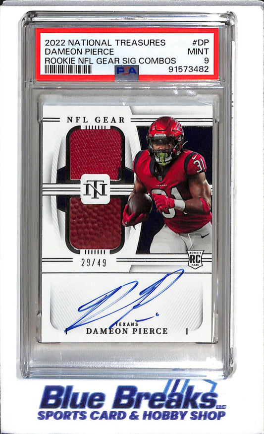 2023 Panini - National Treasures - Rookie NFL Gear - Signature - Combo - Dameon Pierce - PSA 9 - 29/49 - #RGS-DP - Football - Texans