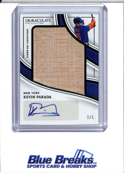 2023 Panini - Immaculate - Jumbo Bat Signature - Auto - Kevin Parada - 3/5 - #JBS-KP - Baseball - Mets