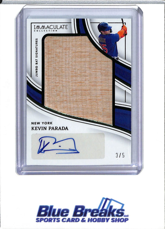 2023 Panini - Immaculate - Jumbo Bat Signature - Auto - Kevin Parada - 3/5 - #JBS-KP - Baseball - Mets - drop