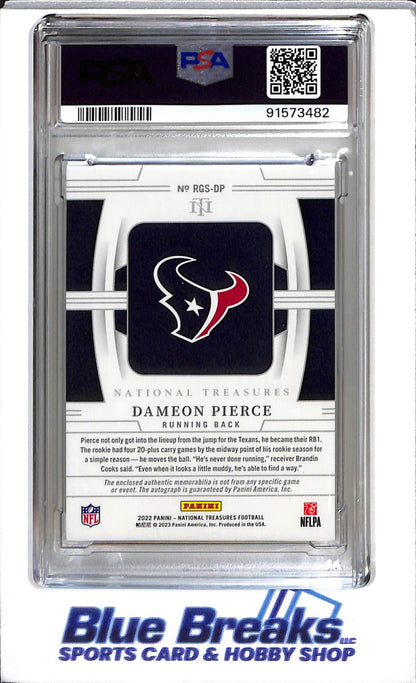 2023 Panini - National Treasures - Rookie NFL Gear - Signature - Combo - Dameon Pierce - PSA 9 - 29/49 - #RGS-DP - Football - Texans
