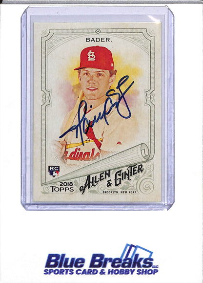 2018 Allen & Ginter - Auto - Rookie Card - Harrison Bader - #319 - Baseball - Cardinals