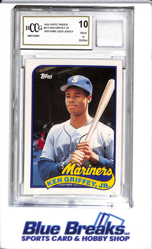 1989 Topps - Traded - Game Used Jersey - Ken Griffey Jr - #41T - BCCG 10 - Baseball - Mariners - drop
