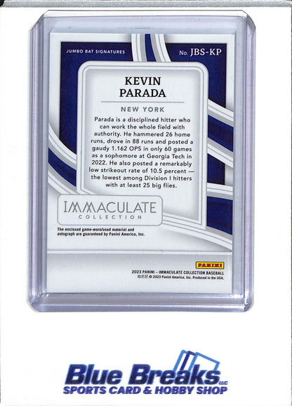 2023 Panini - Immaculate - Jumbo Bat Signature - Auto - Kevin Parada - 3/5 - #JBS-KP - Baseball - Mets