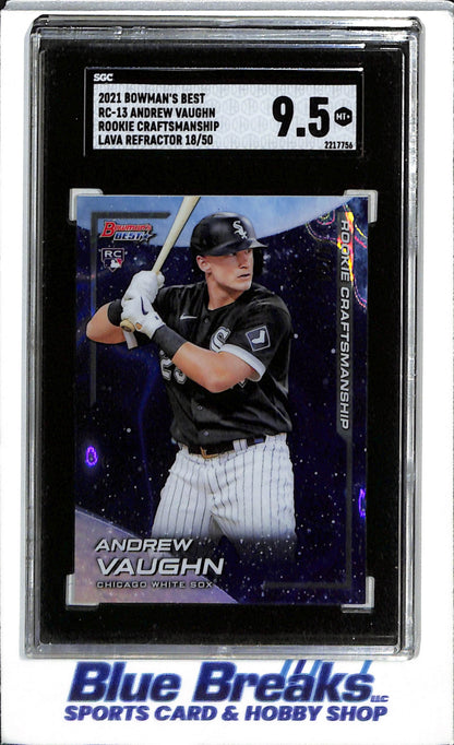 2021 Topps - Bowman's Best - Rookie Craftsmanship - Lava Refractor - Andrew Vaughn - SGC 9.5 - 18/50 - #RC-13 - Baseball - White Sox