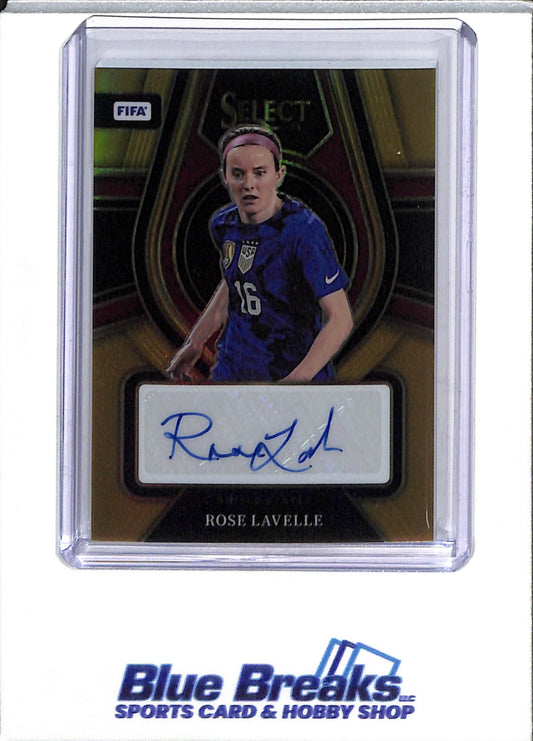 2022-23 Panini - Select - FIFA - Gold Auto - Rose Lavelle - 06/10 - #SS-RLE - Soccer - United States - drop
