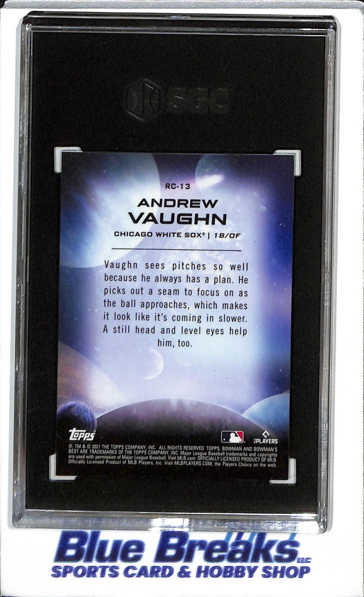 2021 Topps - Bowman's Best - Rookie Craftsmanship - Lava Refractor - Andrew Vaughn - SGC 9.5 - 18/50 - #RC-13 - Baseball - White Sox