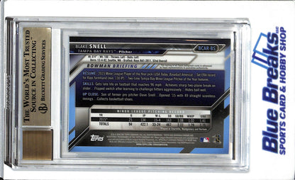 2016 Topps - Bowman Chrome - Auto - Blake Snell -BGS 9.5/10 - #BCARBS - Baseball - Rays