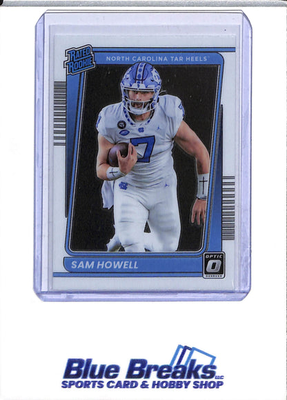 2022 Panini - Chronicles - Donruss Optic - Draft Picks - Rookie Card - Sam Howell - #17 - Football - Tar Heels - drop