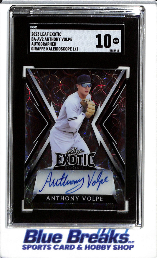 2023 Leaf - Exotic - Giraffe Kaleidoscope - Rookie Card - Auto - Anthony Volpe - SGC10 - 1/1 - #BA-AV2 - Baseball - Yankees