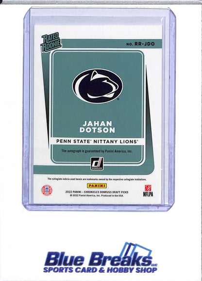 2022 Panini - Chronicles - Donruss - Purple - Auto - Jahan Dotson - 13/15 - #RR-JDO - Football - Eagles