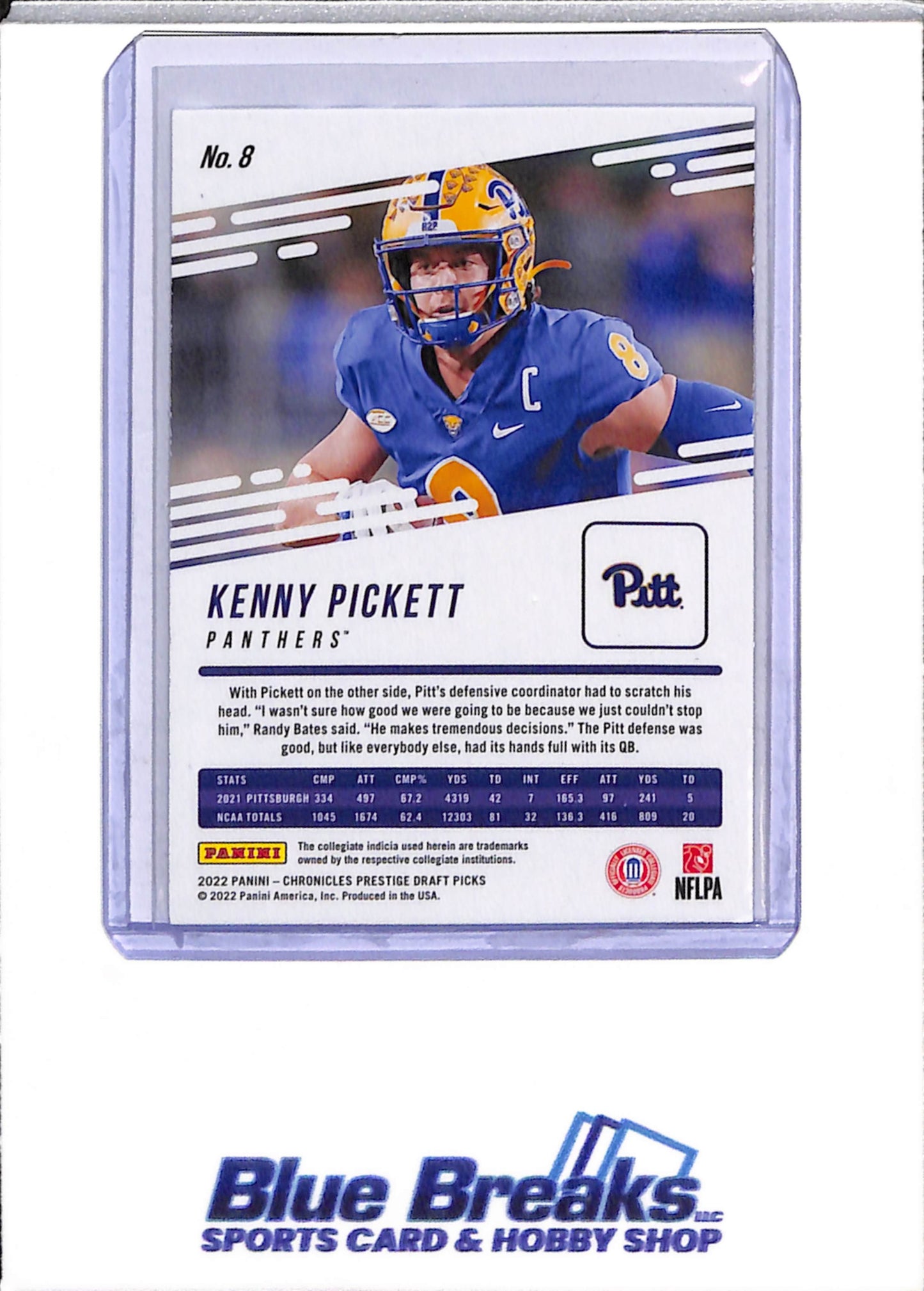 2022 Panini - Chronicles - Prestige - Draft Picks - Kenny Pickett - #8 - Football - Steelers