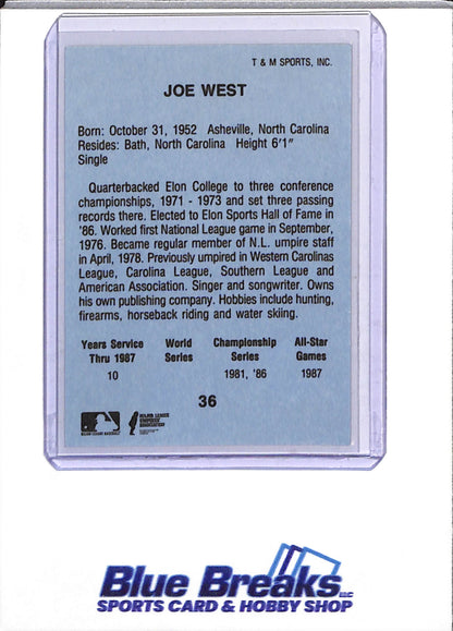 Major League Umpires Association - Auto - Joe West - #36 - Baseball