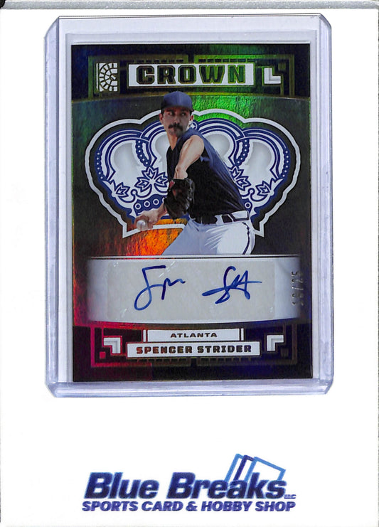 2022 Panini - Capstone - Crown - Blue Auto - Spencer Strider - 19/25 - #C-SS - Baseball - Braves - drop