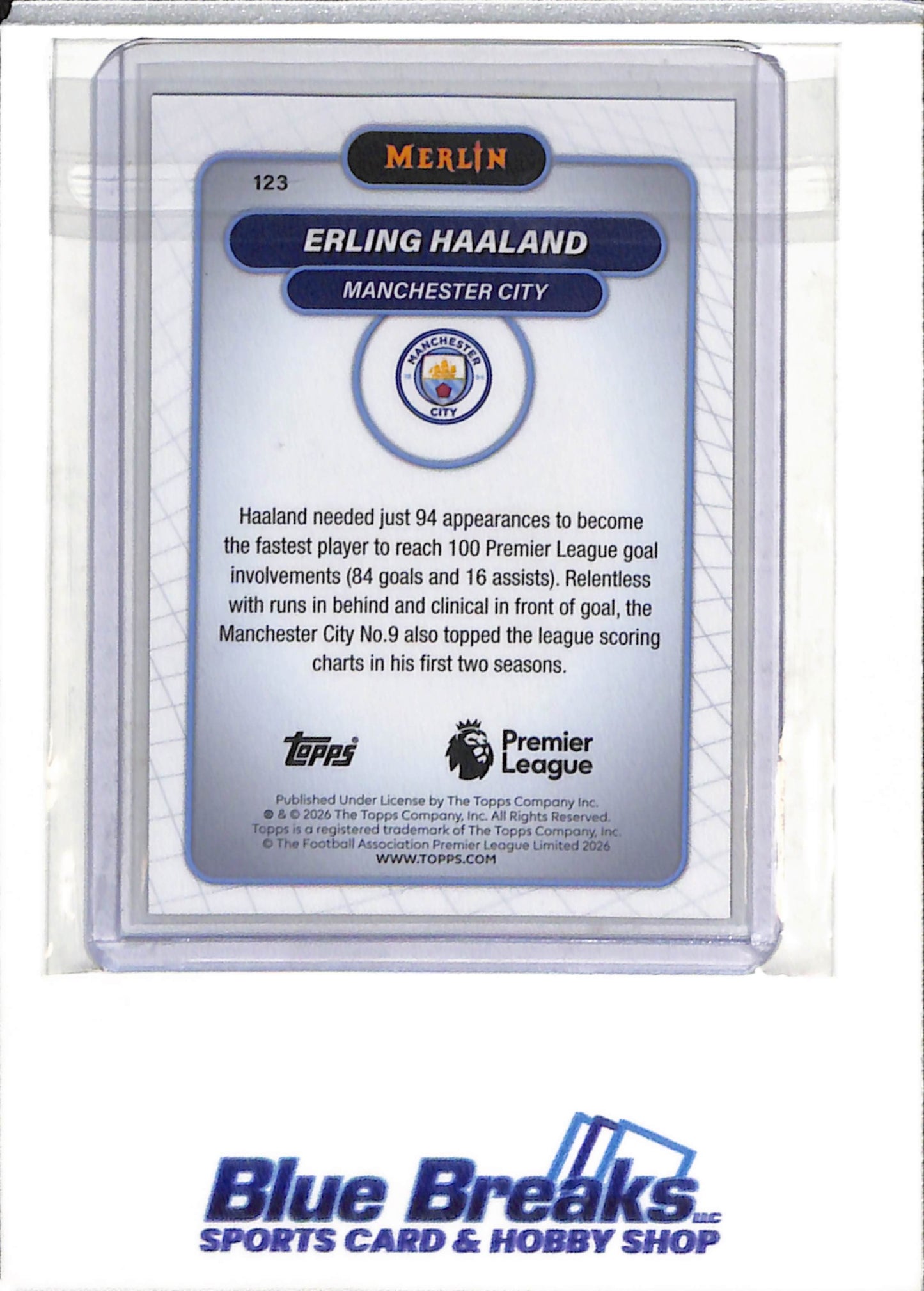 2026 Topps - Merlin - Premier League - Erling Haaland - #123 - Soccer - Manchester City - drop
