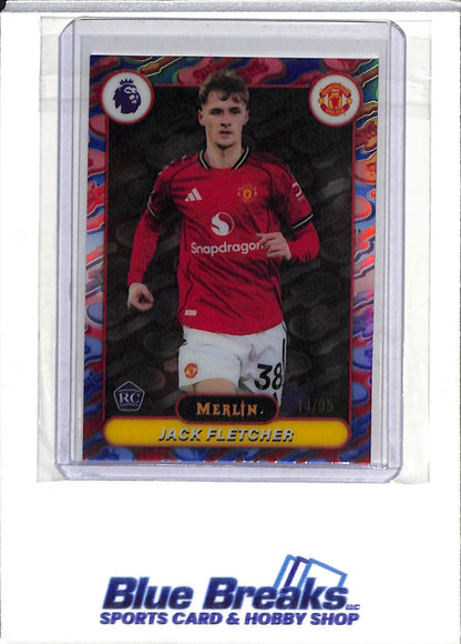 2026 Topps - Merlin - Premier League - Guitar - Rookie Card - Jack Fletcher - 14/95 - #140 - Soccer - Manchester United - drop