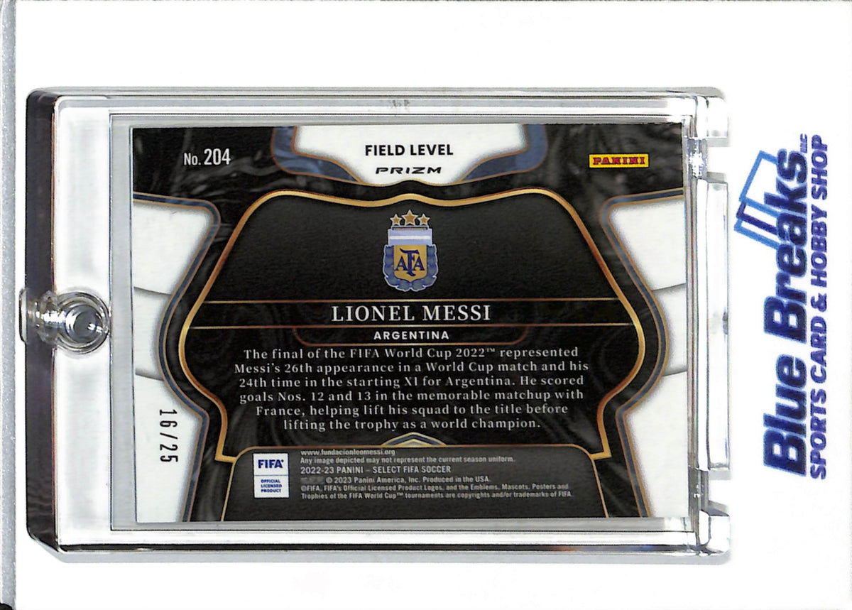 2022-23 Panini - Select - FIFA - Zebra - Lionel Messi - 16/25 - #204 - Soccer - Argentina - Miami