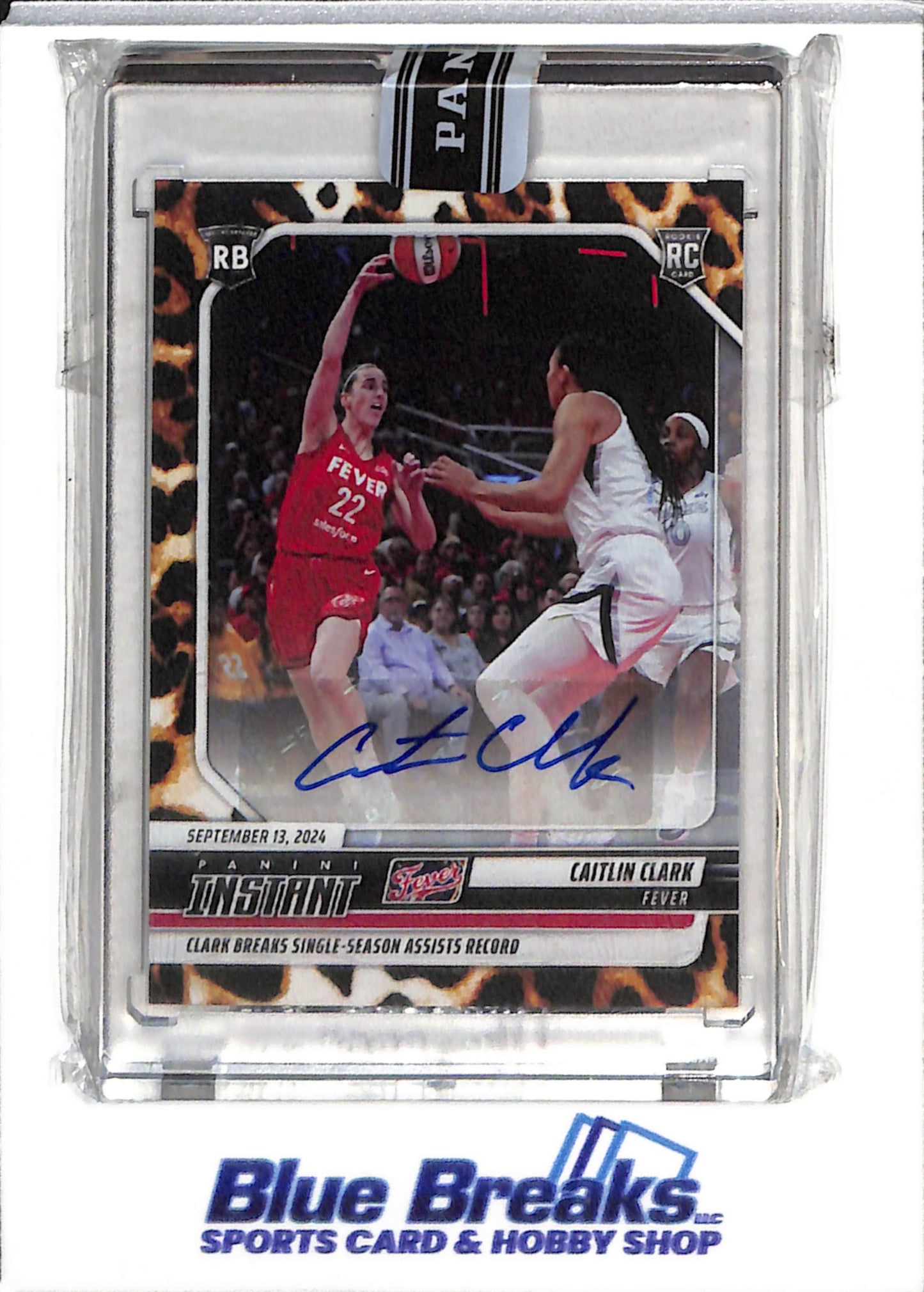 2024-25 Panini - Instant - Rookie Card - Record Breaker - Auto - Jaguar Border - Caitlin Clark - 9/10 - #213 - Basketball - Fever - drop