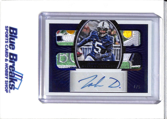 2022 Panini One - Chronicles - Draft Picks - Auto - Quad Relics - Jahan Dotson - 4/5 - #ONE-JDO - Football - Eagles - drop