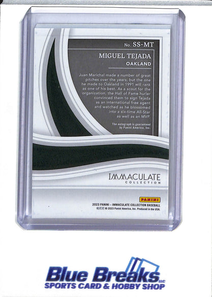 2023 Panini - Immaculate - Auto - Miguel Tejada - 49/49 - #SS-MT - Baseball - Oakland Athletics