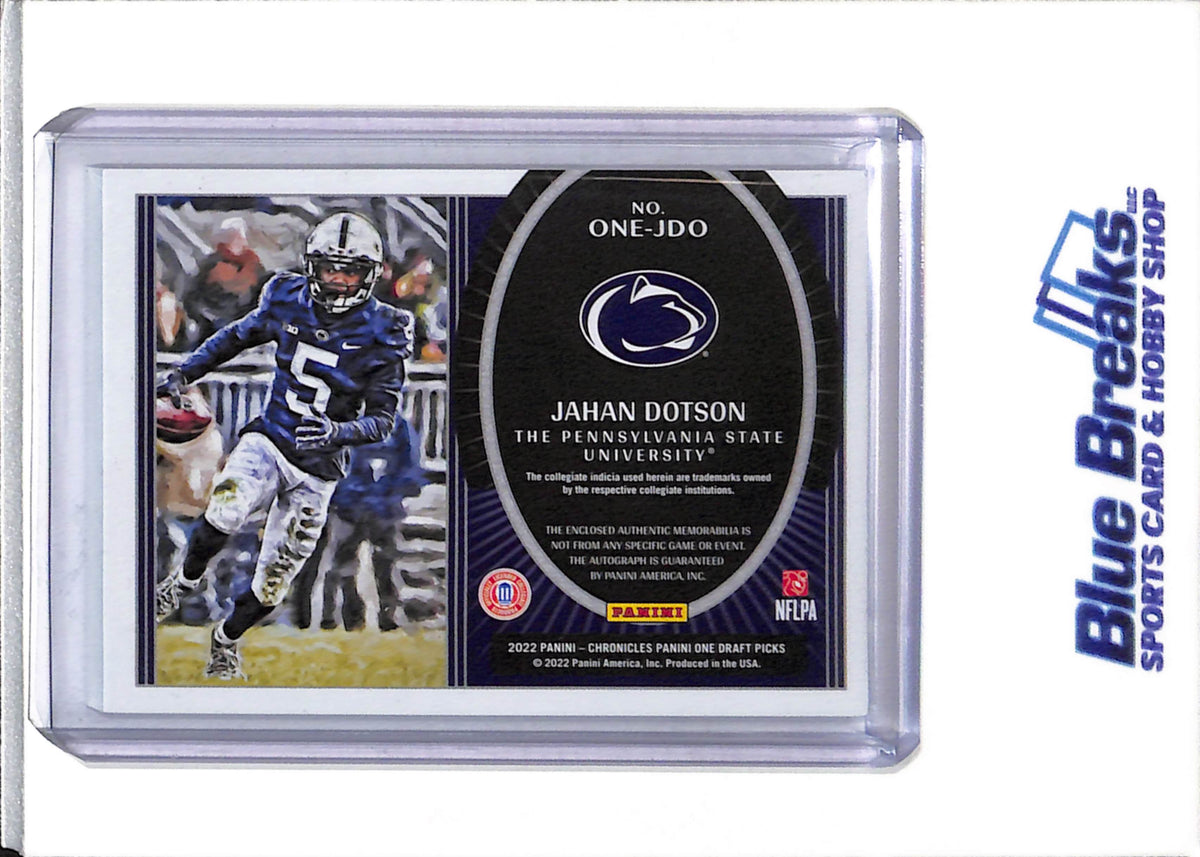 2022 Panini One - Chronicles - Draft Picks - Auto - Quad Relics - Jahan Dotson - 4/5 - #ONE-JDO - Football - Eagles